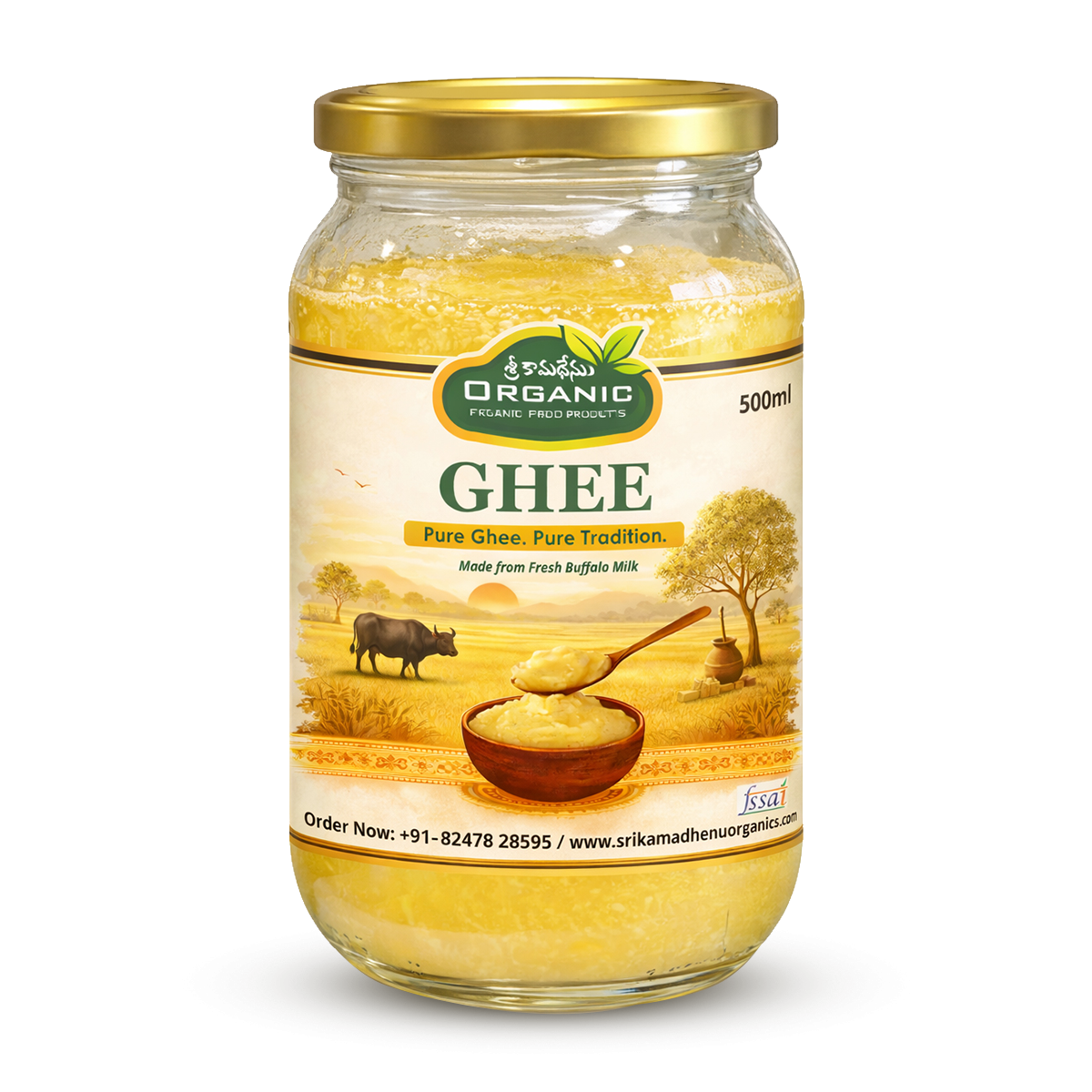 Sri Kamadhenu Pure Buffalo Ghee – 500ml